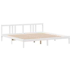 Rám postele s čelem bez matrace bílý 200x200 cm - obrázek 7