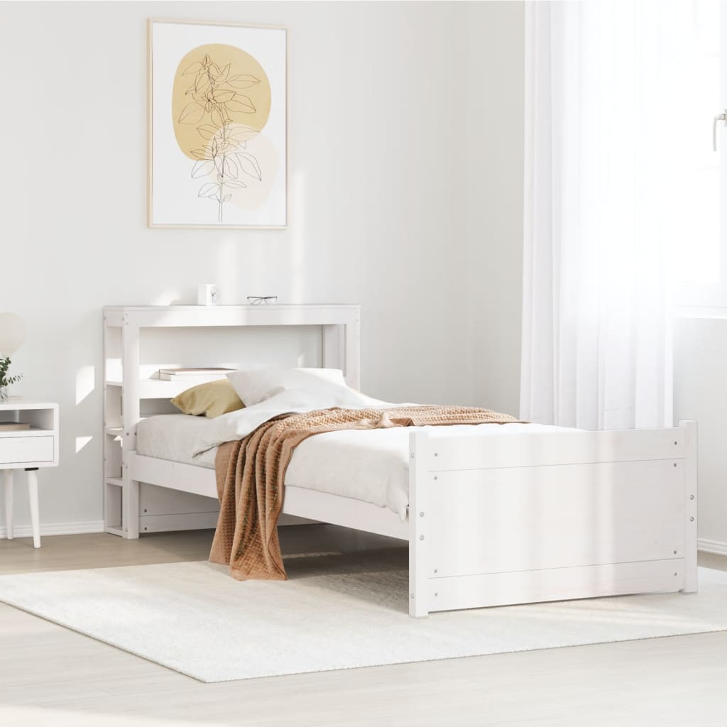 voodiraam peatsiga ilma madratsita Valge 90x190 cm