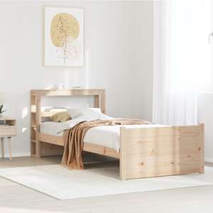 Rám postele s čelem 90 x 200 cm masivní borové dřevo