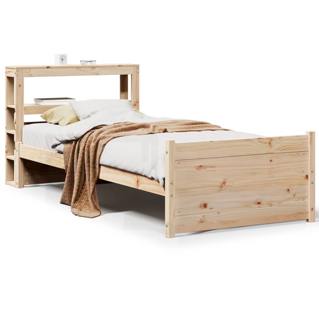 vidaXL Rám postele s čelem 100 x 200 cm masivní borové dřevo