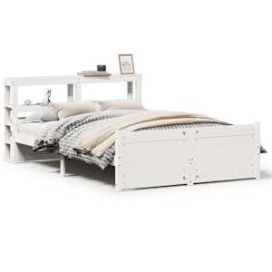 vidaXL voodiraam peatsiga ilma madratsita Valge 120x200 cm