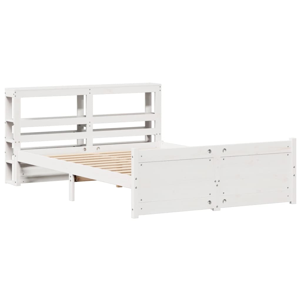 vidaXL Bedframe met hoofdeinde zonder matras 160x200 cm wit afbeelding