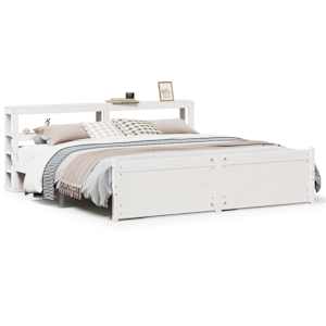 vidaXL voodiraam peatsiga ilma madratsita Valge 180x200 cm