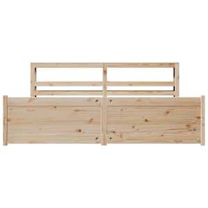 Rám postele s čelem 200 x 200 cm masivní borové dřevo - obrázek 4