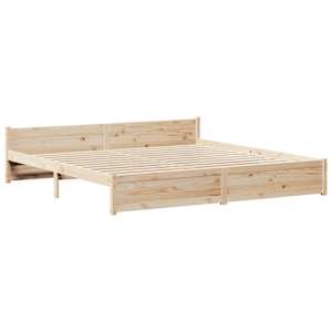 Rám postele s čelem 200 x 200 cm masivní borové dřevo - obrázek 5