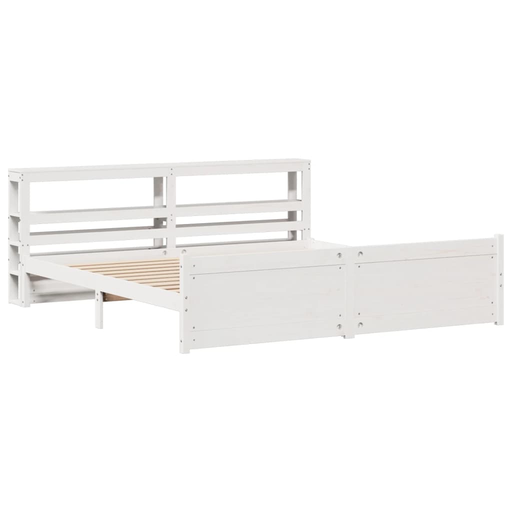 vidaXL fehér ágykeret fejtámlával matrac nélkül 200x200 cm