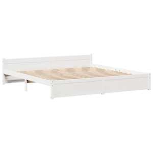 Rám postele s čelem bez matrace bílý 200x200 cm - obrázek 5