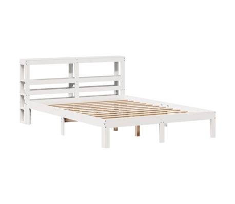 vidaXL Bed Frame with Headboard without Mattress White 135x190 cm