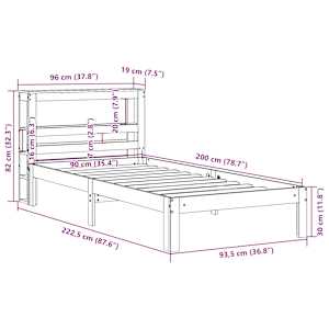 Rám postele s čelem 90 x 200 cm masivní borové dřevo - obrázek 11