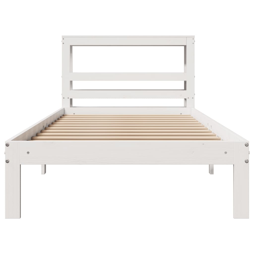vidaXL Bedframe met hoofdeinde zonder matras 90x200 cm wit, foto 4