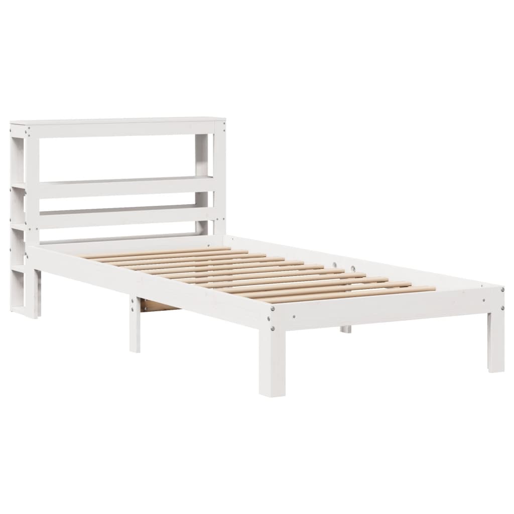 vidaXL Bedframe met hoofdeinde zonder matras 100x200 cm wit afbeelding