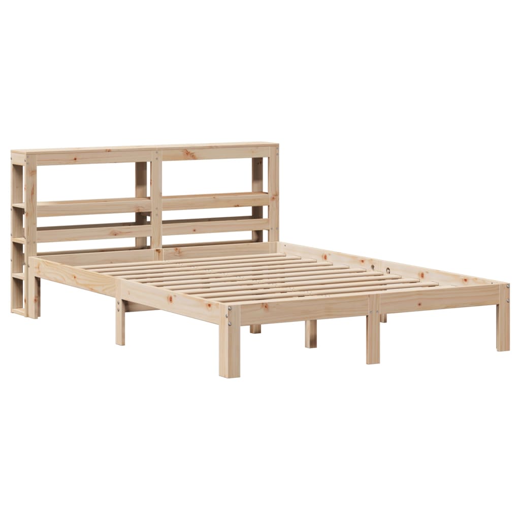 vidaXL Bedframe met hoofdbord massief grenenhout 120x200 cm afbeelding