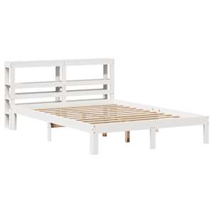 vidaXL Bed Frame with Headboard without Mattress White 160x200 cm