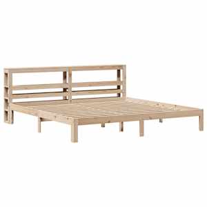 Rám postele s čelem 200 x 200 cm masivní borové dřevo - obrázek 3