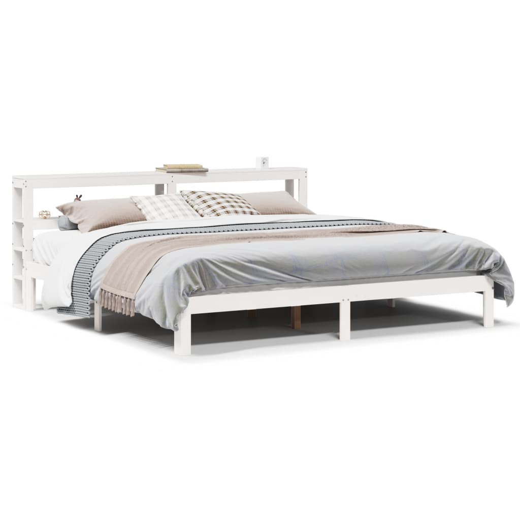 vidaXL Rám postele s čelem bez matrace bílý 200x200 cm