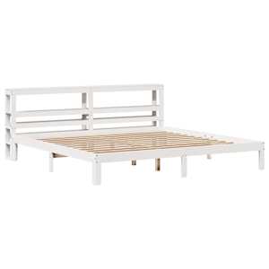 Rám postele s čelem bez matrace bílý 200x200 cm - obrázek 3