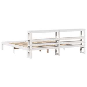 Rám postele s čelem bez matrace bílý 200x200 cm - obrázek 6