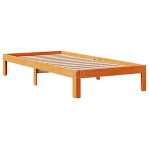 Postel bez matrace voskově hnědá 90 x 190 cm masivní borovice - obrázek 5