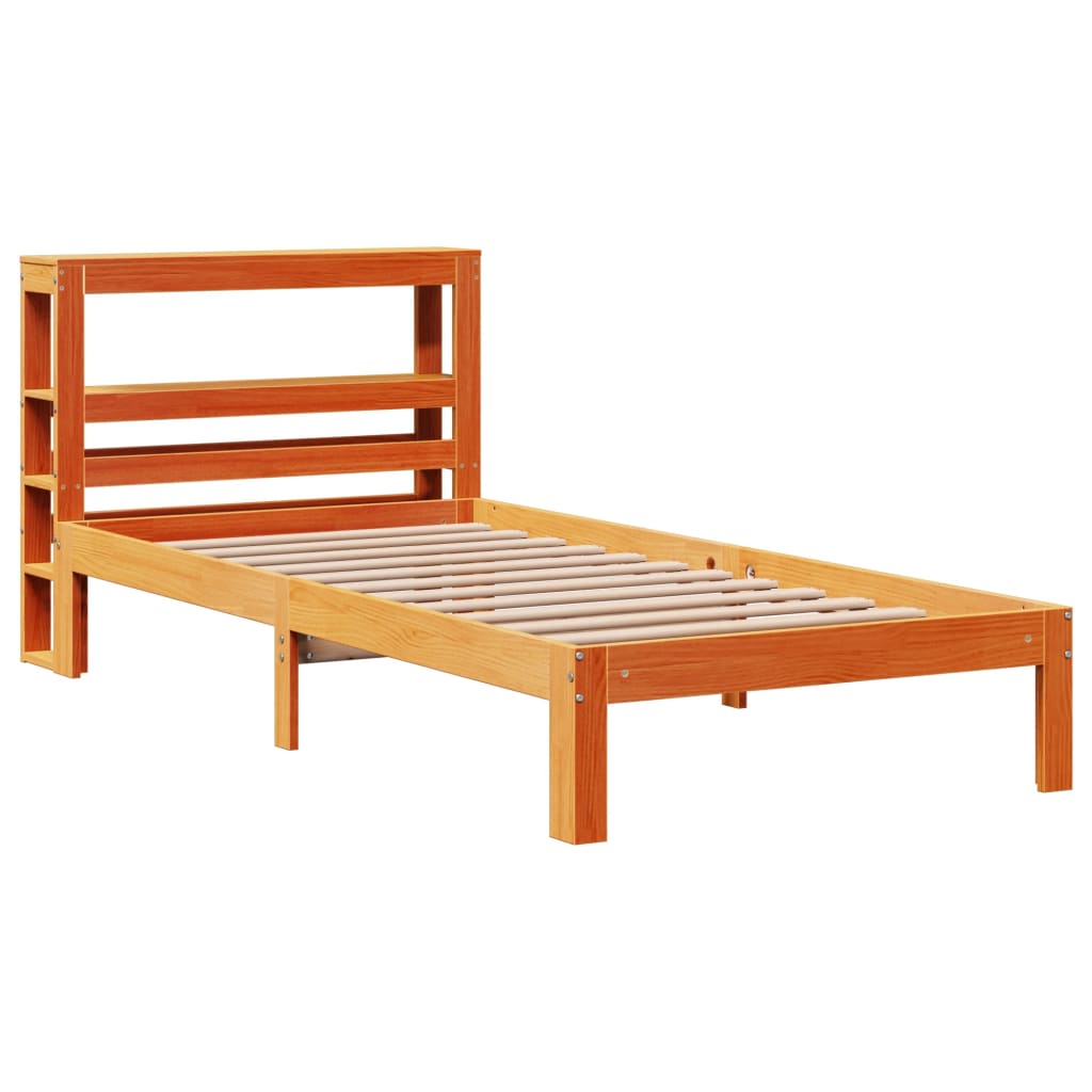 vidaXL Bedframe zonder matras massief grenenhout wasbruin 100x200 cm afbeelding