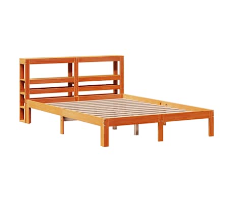 vidaXL Rama ł&oacute;żka bez materaca, woskowy brąz, 120x200 cm, lita sosna