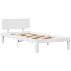 Rám postele s čelem bílý 75 x 190 cm masivní borovice - obrázek 7
