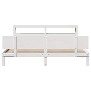 Rám postele s čelem bez matrace bílý 200x200 cm - obrázek 4