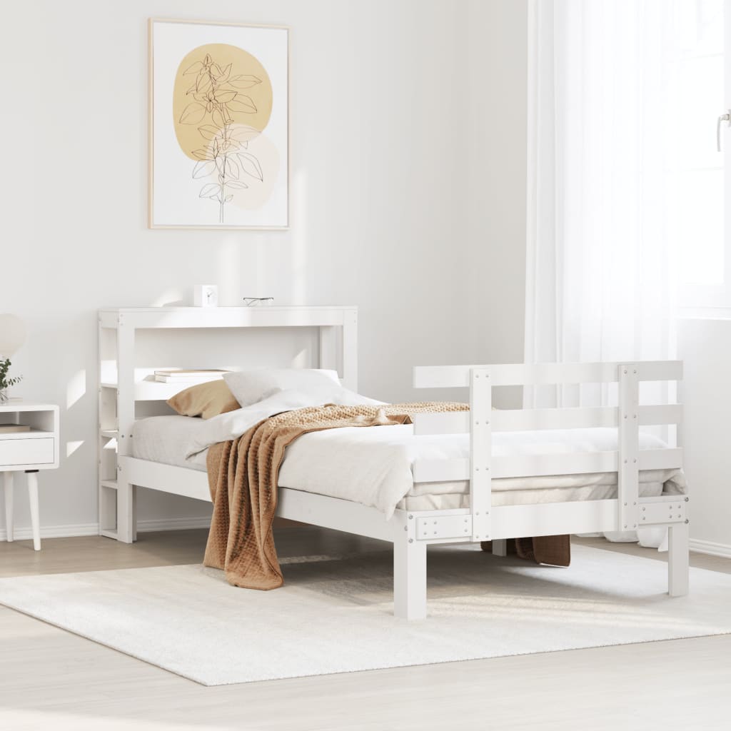 voodiraam peatsiga ilma madratsita Valge 90x190 cm