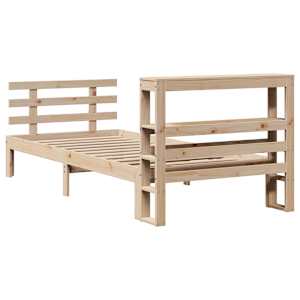 Rám postele s čelem 100 x 200 cm masivní borové dřevo - obrázek 8