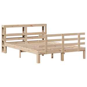 Rám postele s čelem 160 x 200 cm masivní borové dřevo - obrázek 3