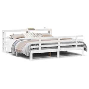 vidaXL voodiraam peatsiga ilma madratsita Valge 180x200 cm