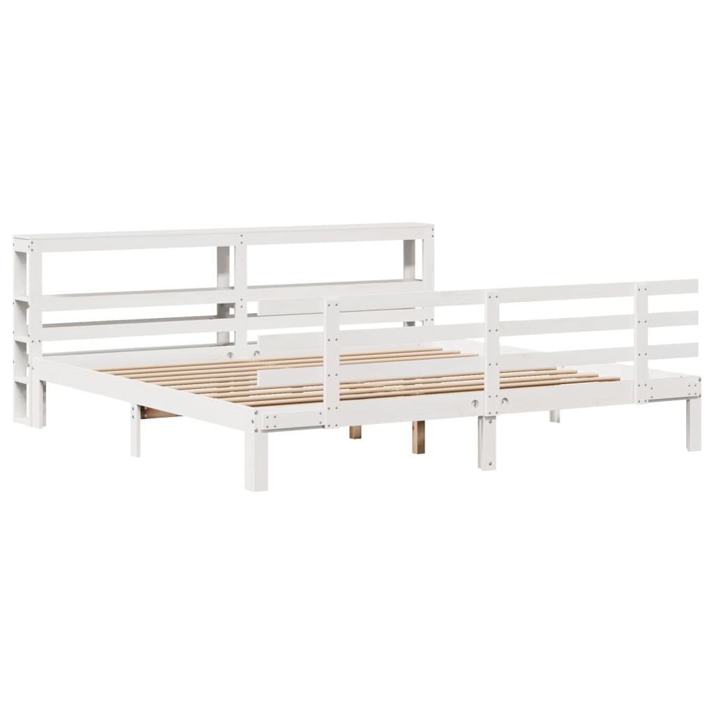 vidaXL fehér ágykeret fejtámlával matrac nélkül 200x200 cm