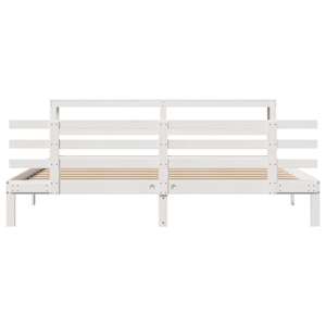 Rám postele s čelem bez matrace bílý 200x200 cm - obrázek 5