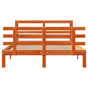 Rám postele s čelem voskově hnědý 140 x 190 cm masivní borovice - obrázek 5