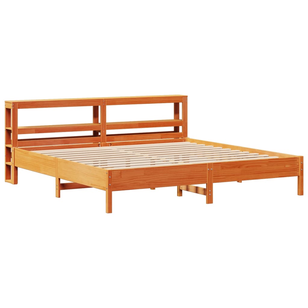 vidaXL Bedframe zonder matras massief grenenhout wasbruin 180x200 cm afbeelding