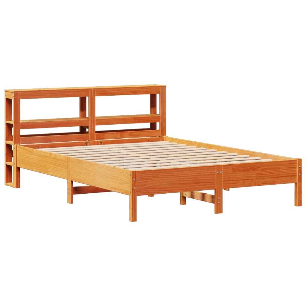 vidaXL Bedframe zonder matras massief grenenhout wasbruin 160x200 cm afbeelding