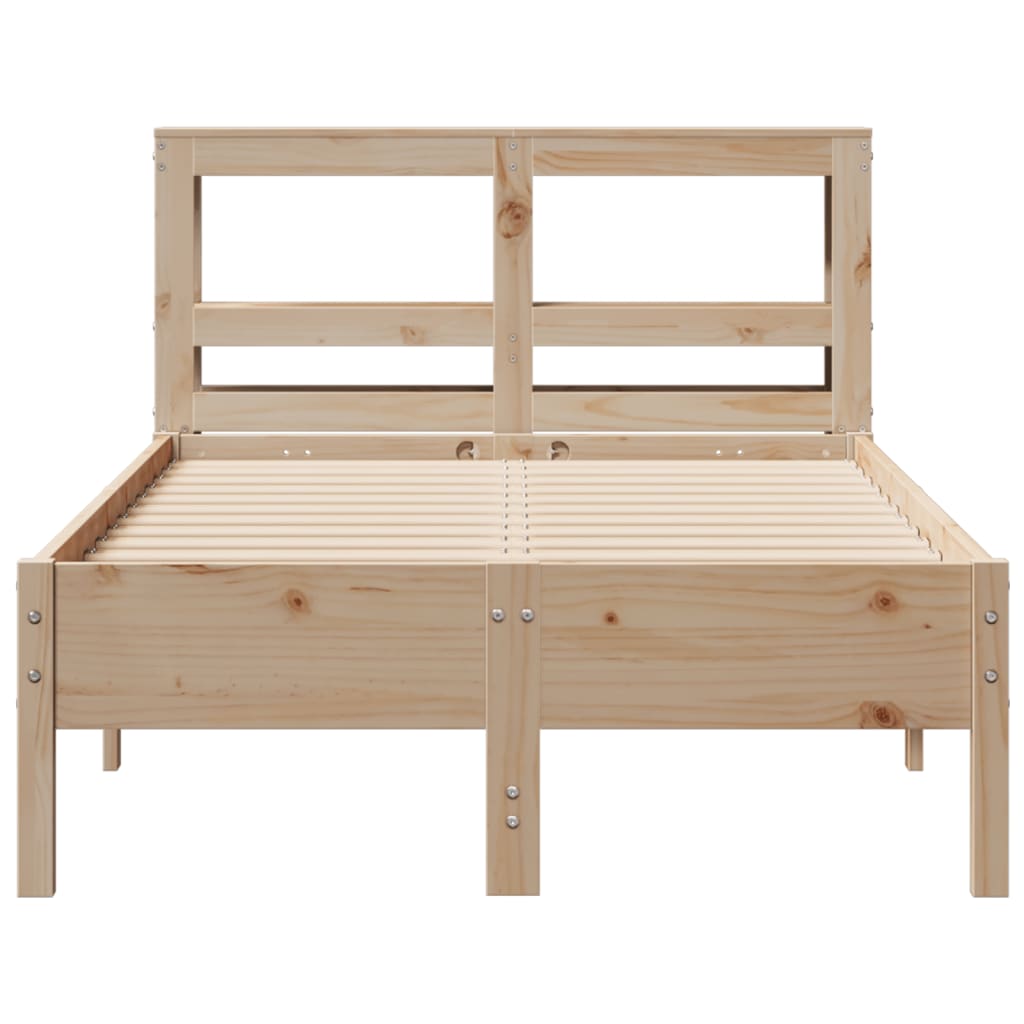 vidaXL Bedframe zonder matras massief grenenhout 120x200 cm bruin, foto 4
