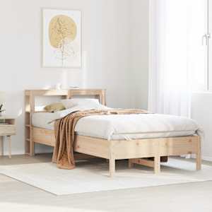 Posteljni okvir brez vzmetnice 120x200 cm trdna borovina