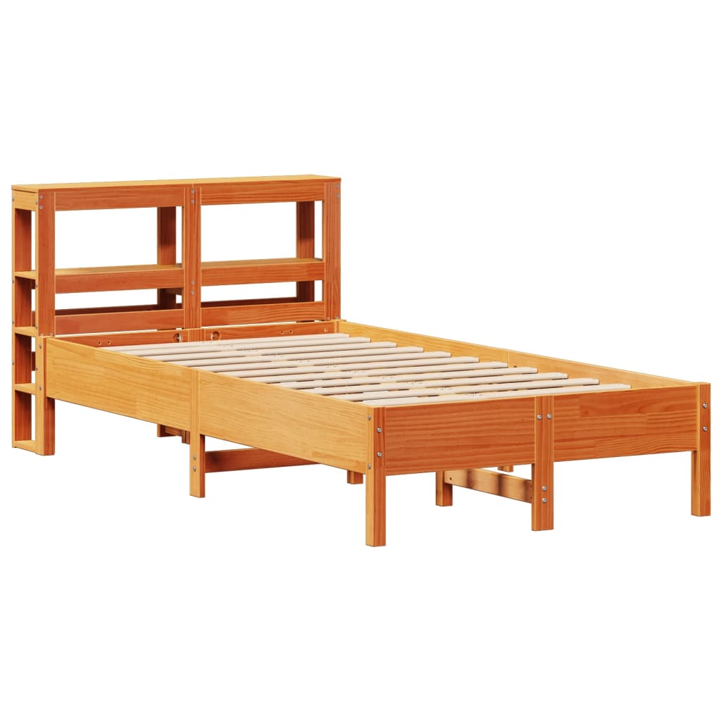 vidaXL Bedframe zonder matras massief grenenhout wasbruin 100x200 cm afbeelding