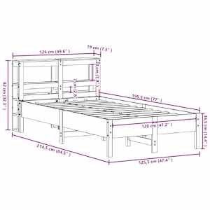Postel bez matrace bílá 120 x 190 cm masivní borovice - obrázek 12