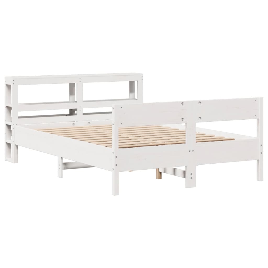vidaXL Bedframe zonder matras massief grenenhout wit 160x200 cm afbeelding