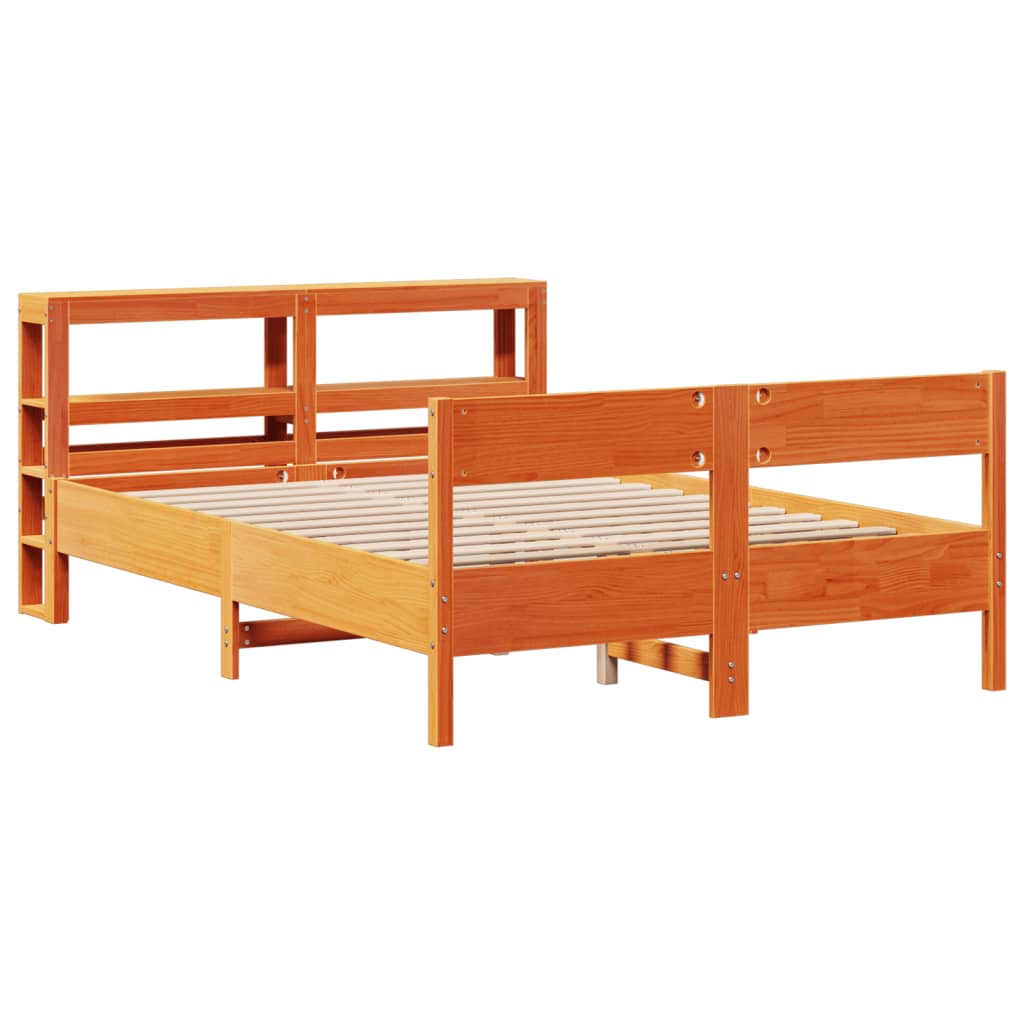 vidaXL Bedframe zonder matras massief grenenhout wasbruin 120x200 cm afbeelding
