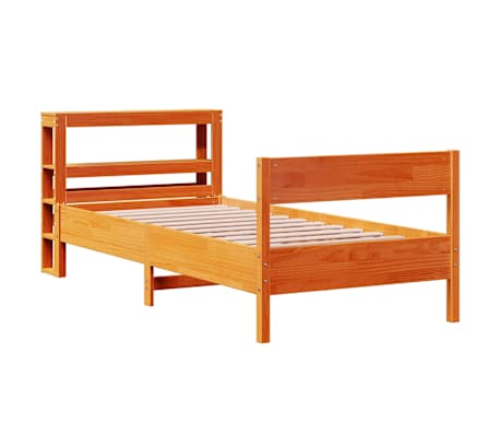 vidaXL Estructura de cama sin colch&oacute;n madera de pino marr&oacute;n 90x200 cm