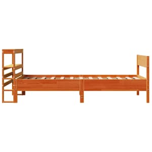 Postel bez matrace voskově hnědá 90 x 200 cm masivní borovice - obrázek 5