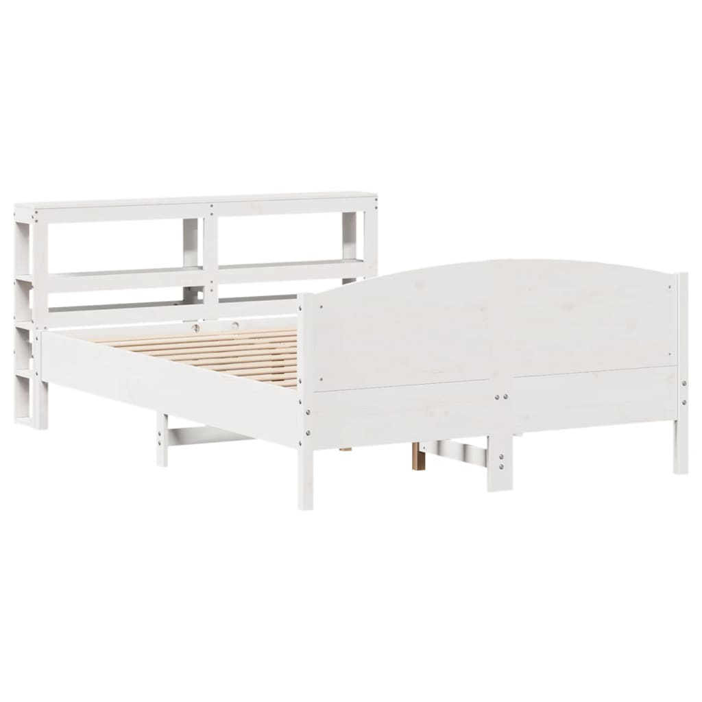 vidaXL Bedframe zonder matras massief grenenhout wit 160x200 cm afbeelding
