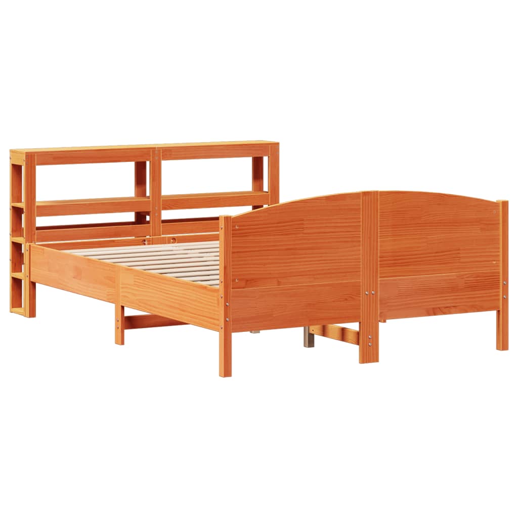 vidaXL Bedframe zonder matras massief grenenhout wasbruin 120x190 cm afbeelding
