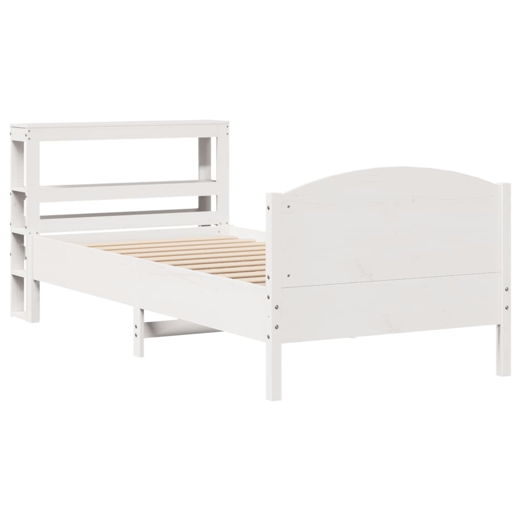 vidaXL Bedframe zonder matras massief grenenhout wit 140x200 cm afbeelding