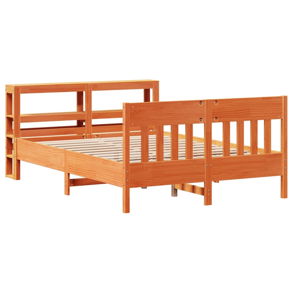 vidaXL Bedframe zonder matras massief grenenhout wasbruin 160x200 cm afbeelding
