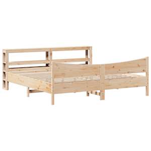 Rám postele s čelem 200 x 200 cm masivní borové dřevo - obrázek 2