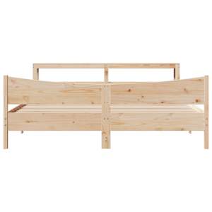 Rám postele s čelem 200 x 200 cm masivní borové dřevo - obrázek 4