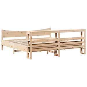 Rám postele s čelem 200 x 200 cm masivní borové dřevo - obrázek 8